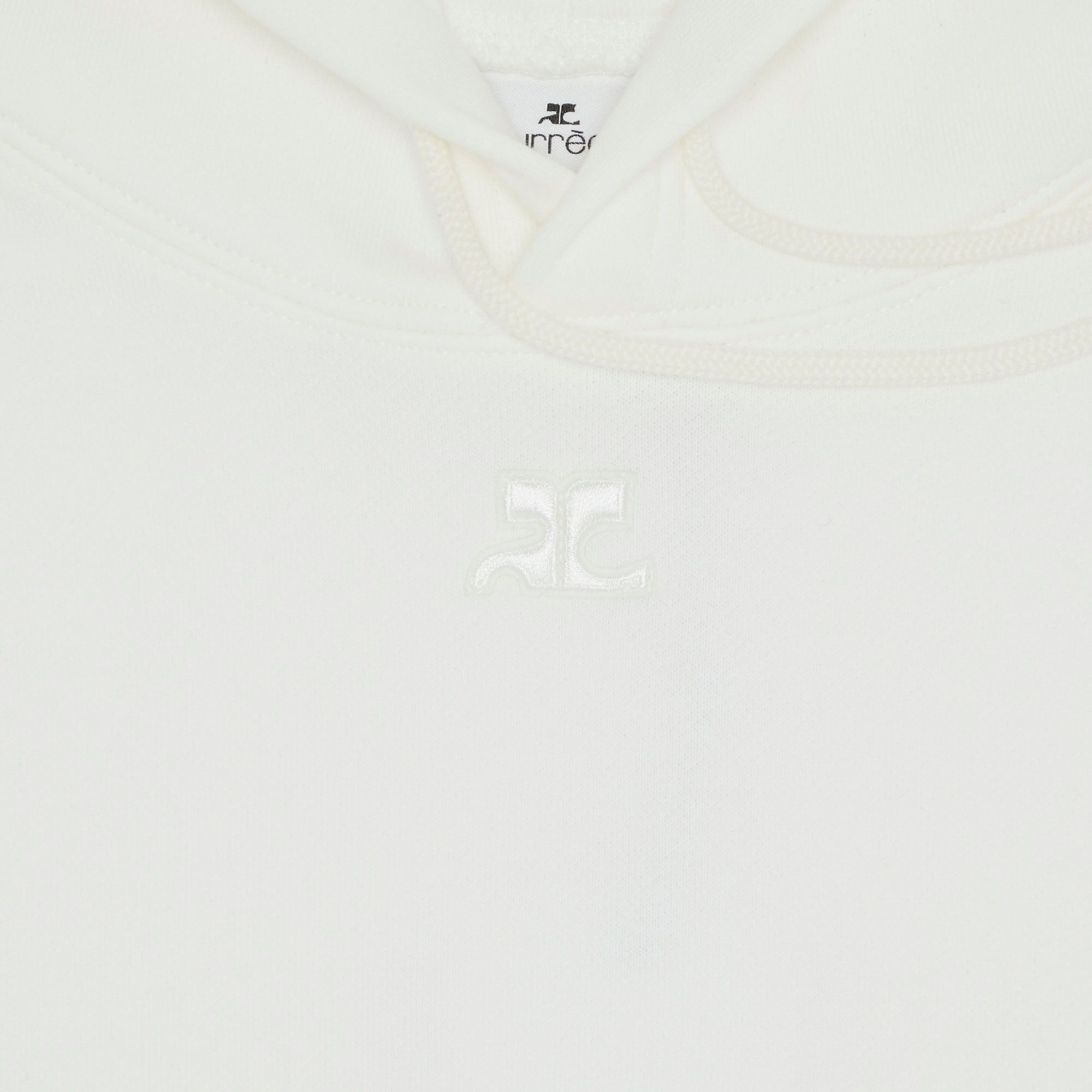 Courrèges Fleece Hoodie Hoodie 'Heritage White' - 3