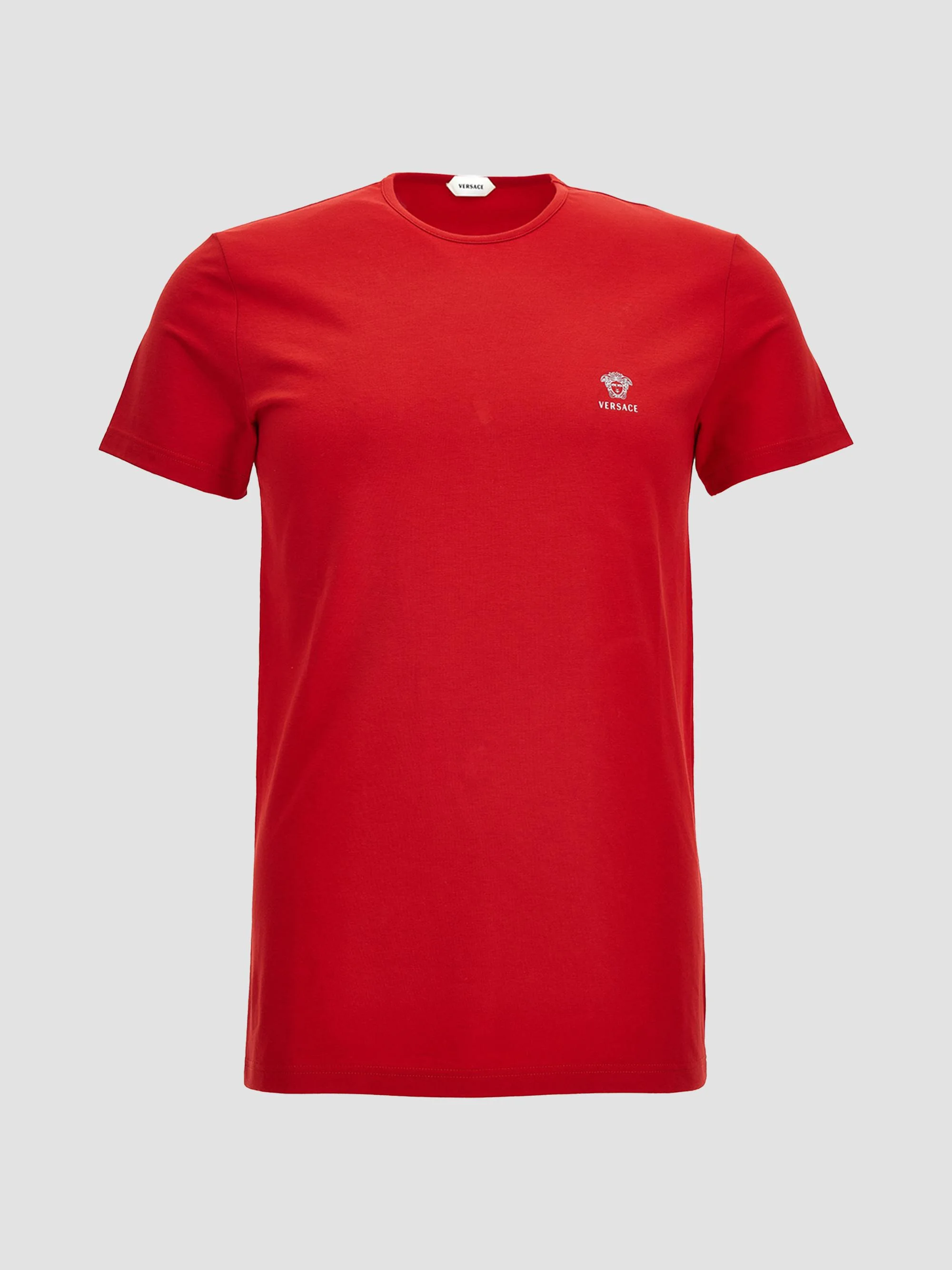 Men's Cotton Jersey Crewneck T-Shirt - Rosso Bianco - 1