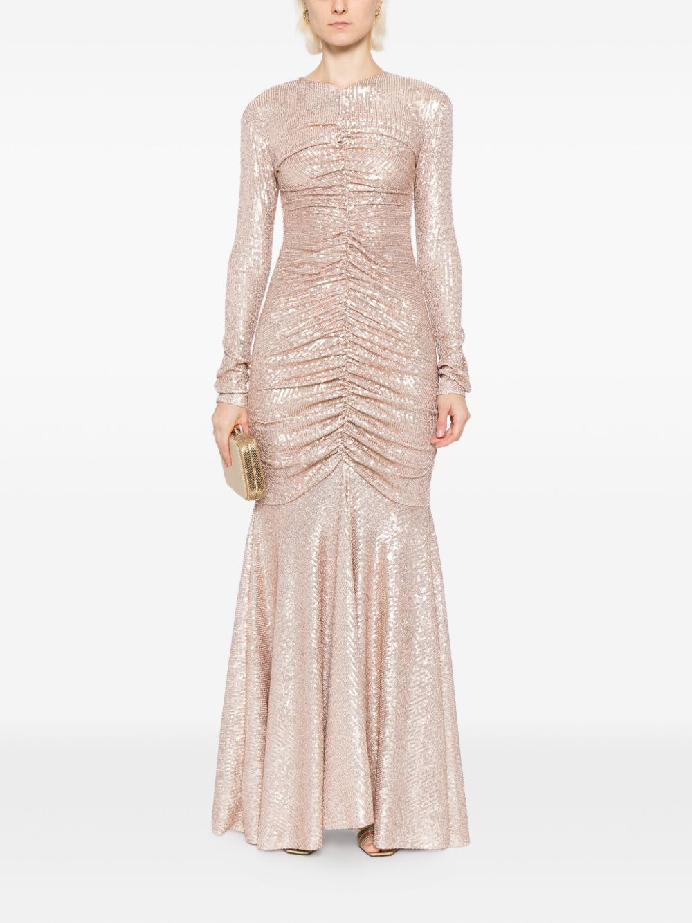 ruched fishtail gown - 2