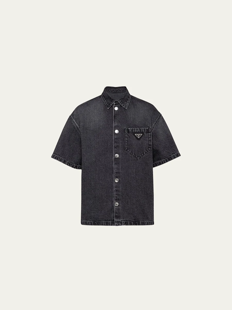 Men's Denim Snap-Front Sport Shirt - 1