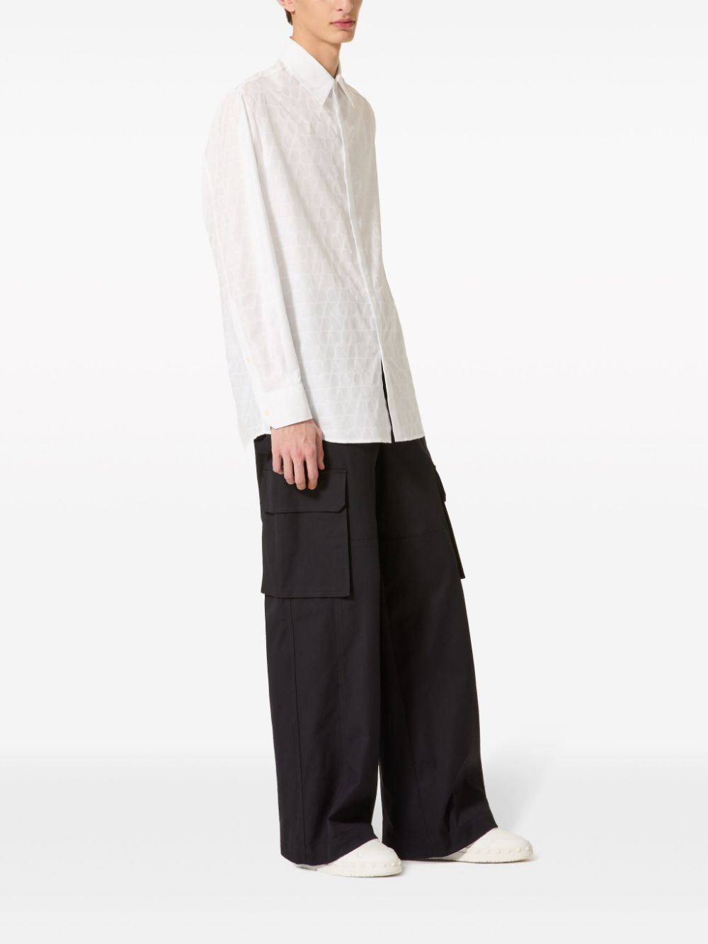 wide-leg cargo trousers - 2