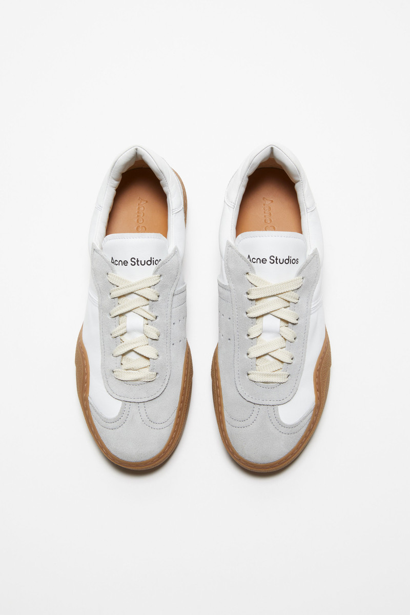 Lace-up sneakers - White/brown 3