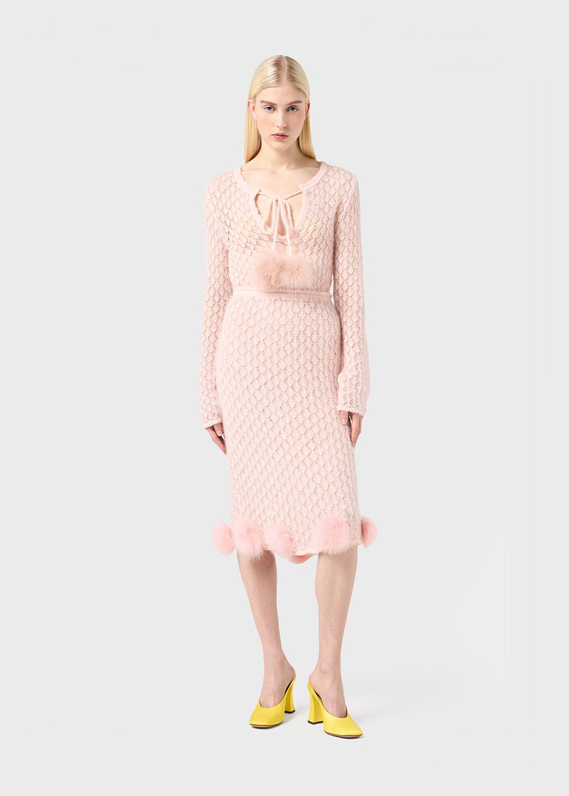 Blumarine KNITTED SKIRT WITH MARABOU FEATHERS outlook