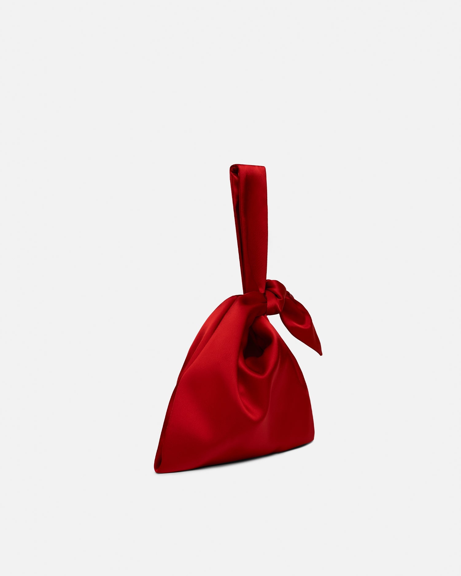 Slip Satin Clutch Bag With Knot Detailing - 3