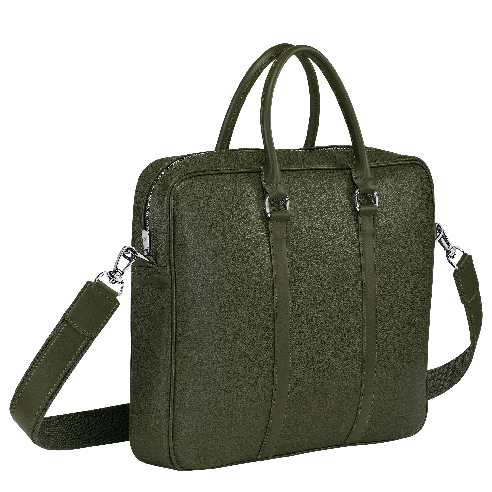 Le Foulonné S Briefcase Khaki - Leather - 2