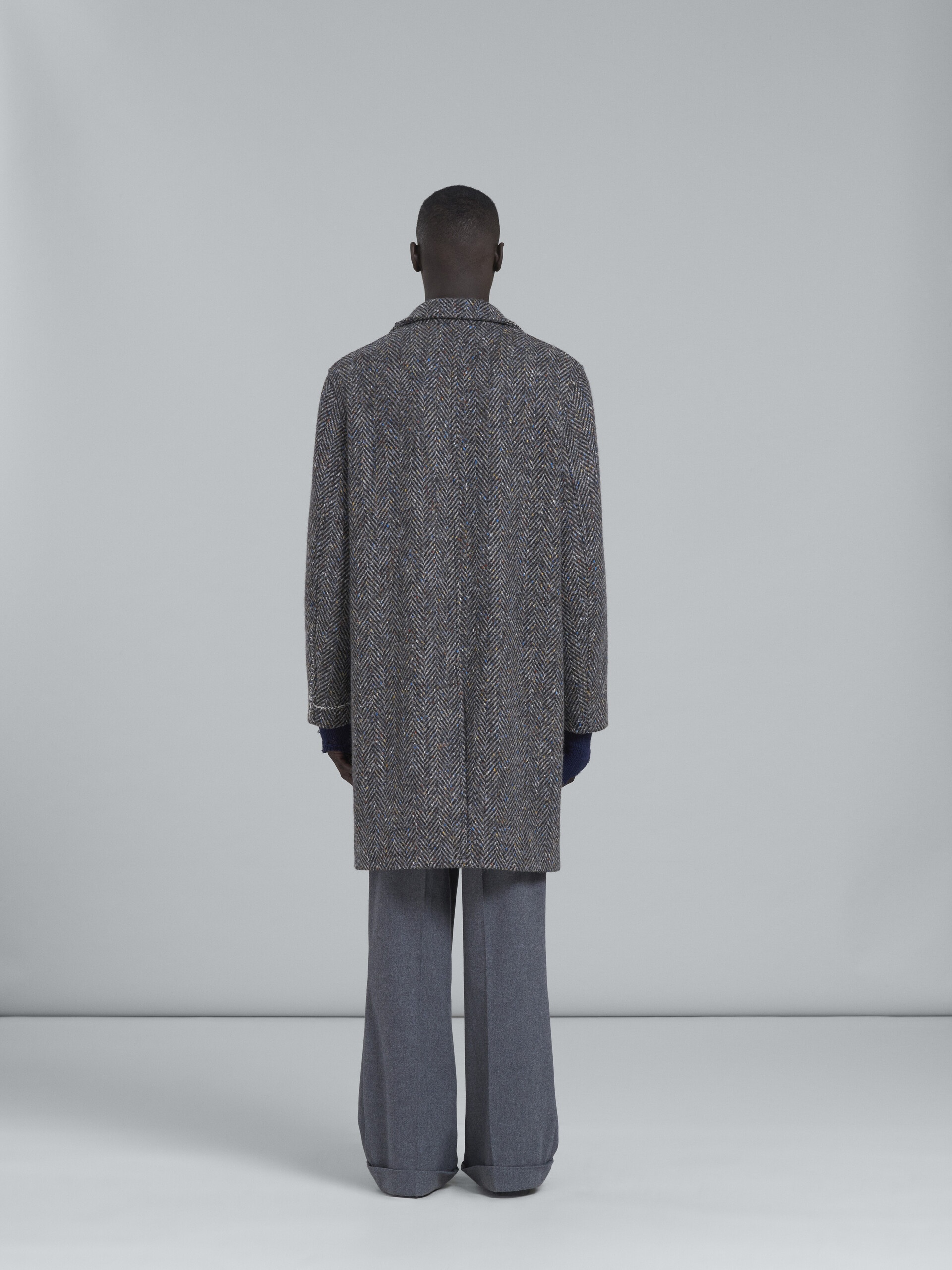 GREY CHEVRON COAT - 3