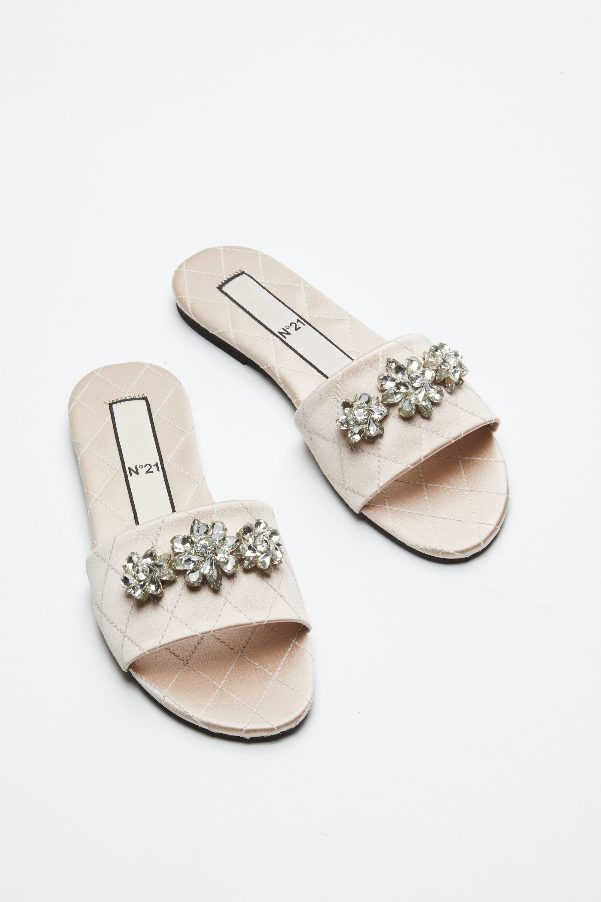 CRYSTAL-EMBELLISHED SLIDE SANDALS - 5