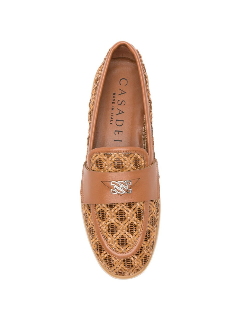 woven logo-plaque loafers 4