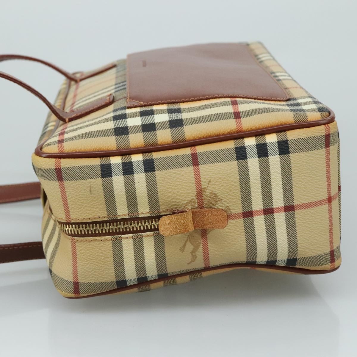 Burberry Nova Check Shoulder Bag Pvc Leather Beige - 4