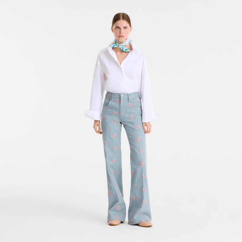 Jean's Sky Blue - Embroidered denim 1