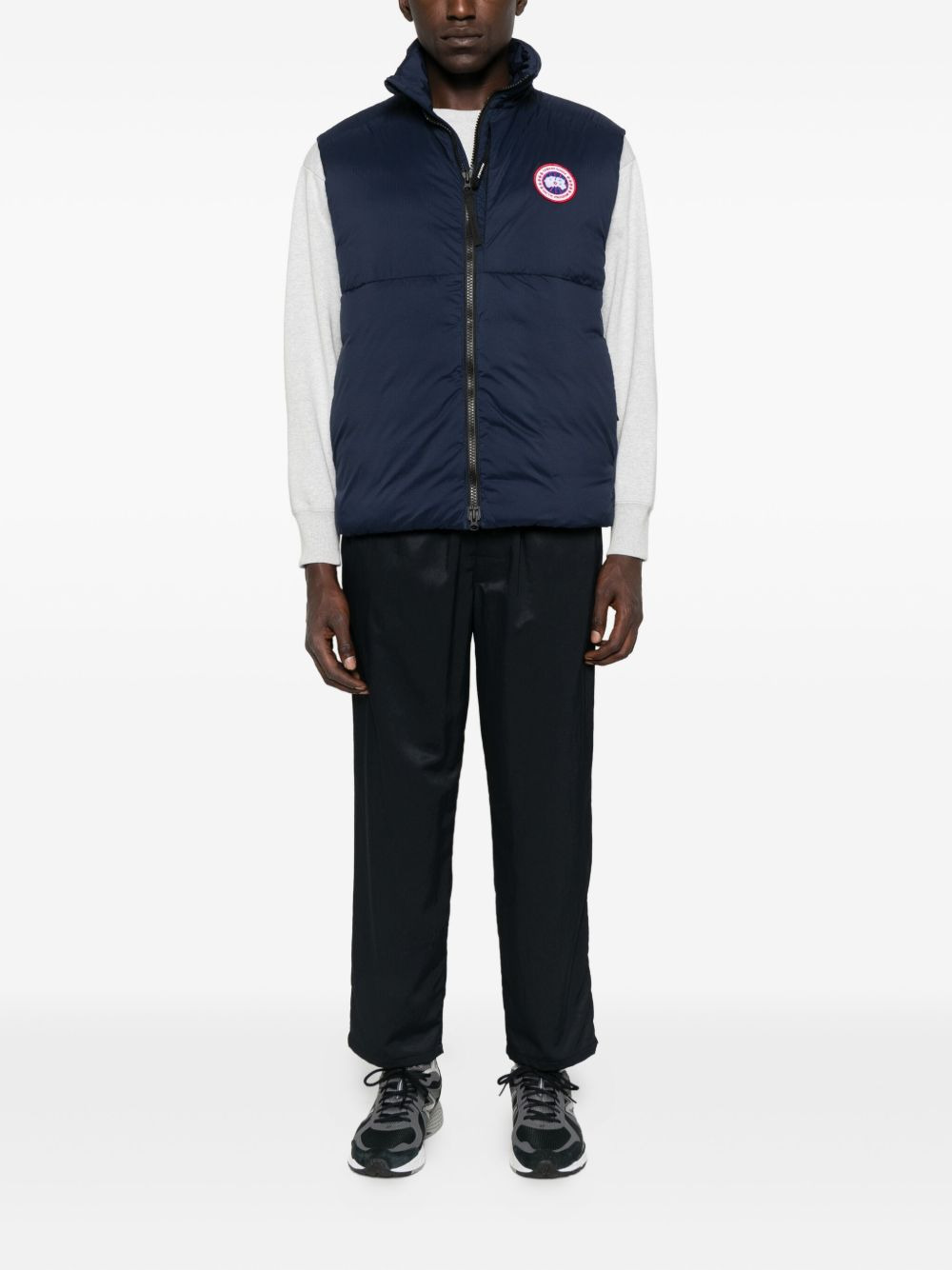 Lodge logo-patch quilted gilet - 2