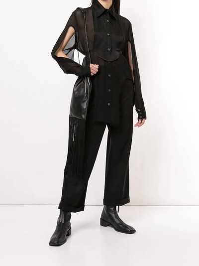 Ann Demeulemeester sheer open-back button-down top outlook