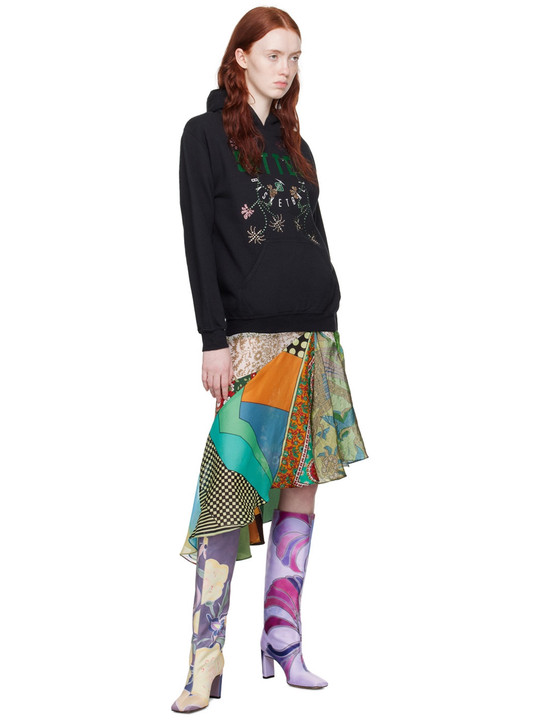 Black Floral Hoodie - 4