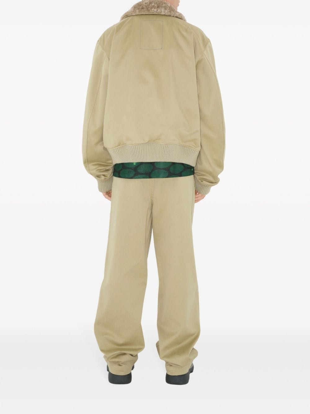 shearling-collar bomber jacket - 4