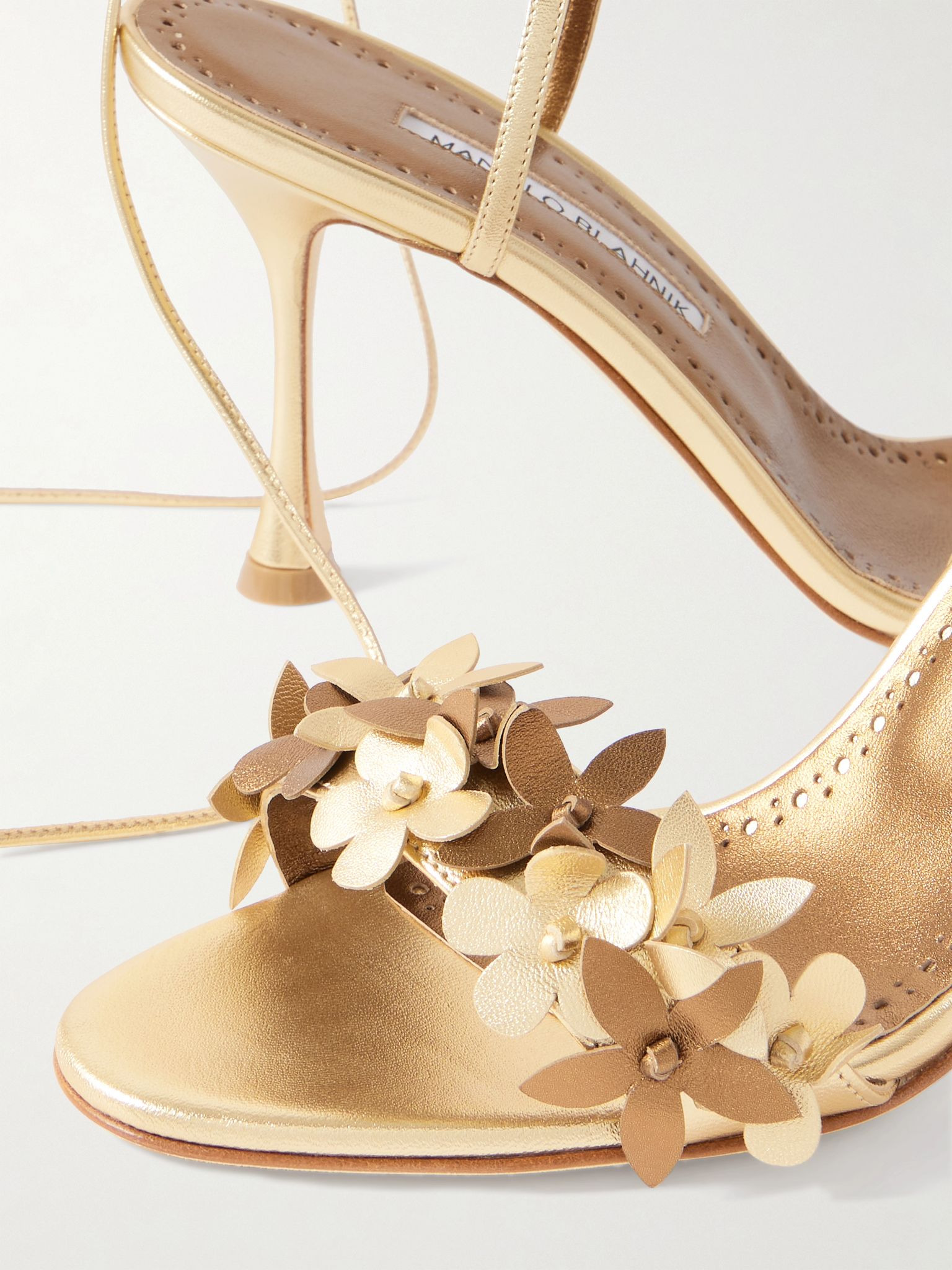 Anista 90 appliquéd metallic leather sandals Gold - 4