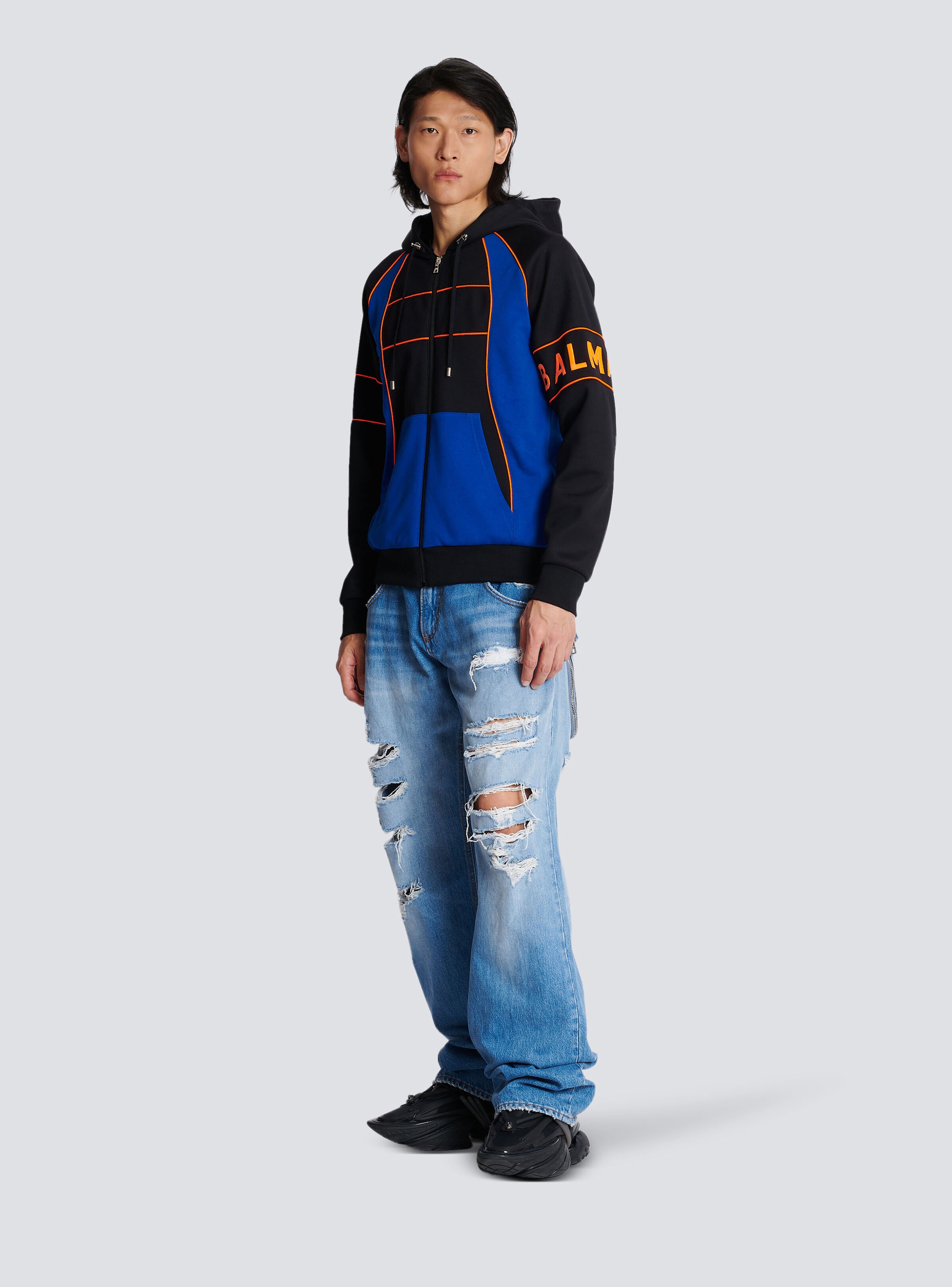 Hoodie with Balmain logo inserts - 3