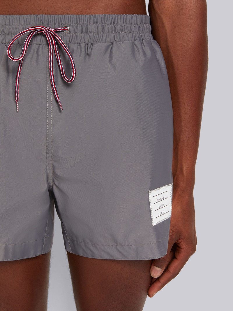 Medium Grey Solid Swim Tech Striped Side Drawstring Waist Swim Short 5