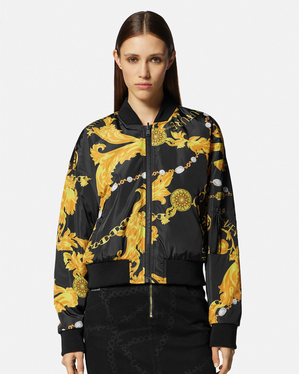 Chain Couture Reversible Bomber Jacket - 3