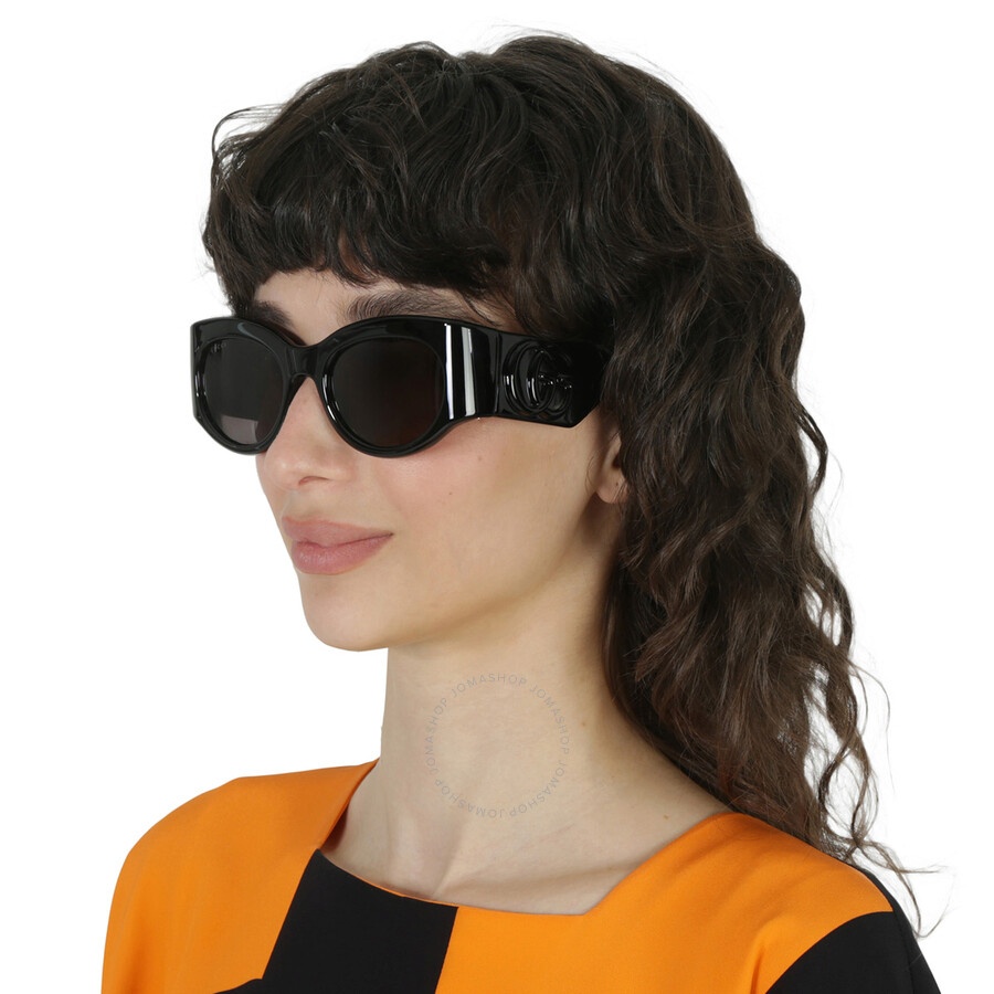 Gucci Grey Oval Ladies Sunglasses GG1544S 001 53 - 2