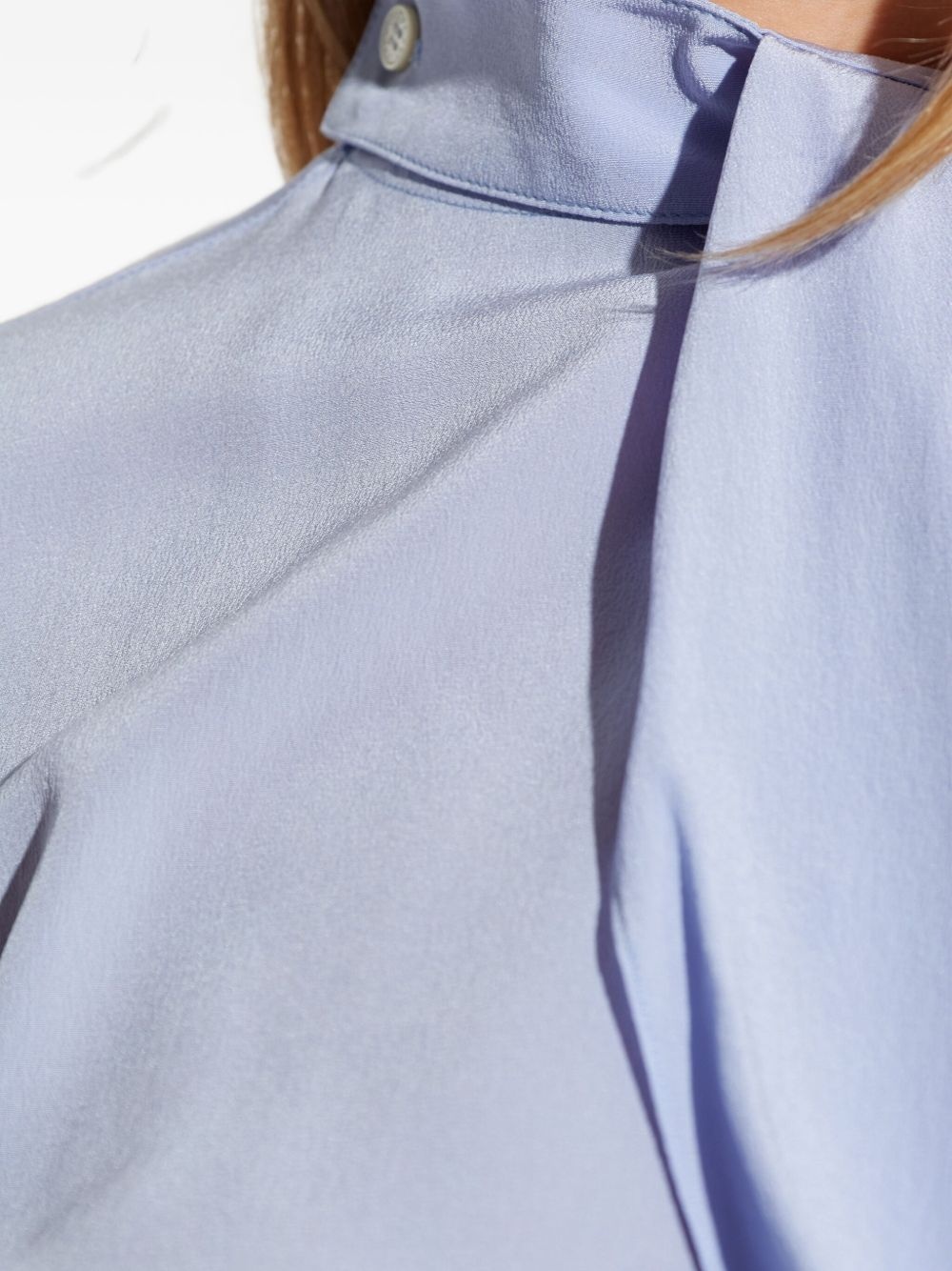draped silk blouse - 5