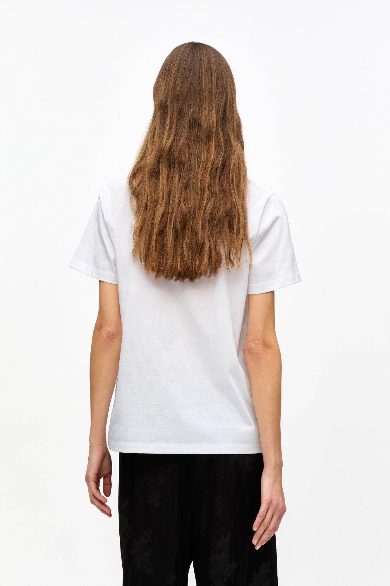 WHITE BASIC JERSEY POPPY RELAXED T-SHIRT - 4