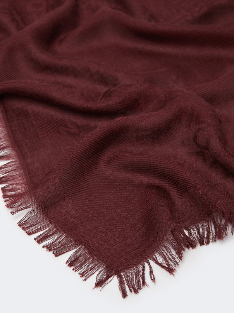 BALLO Jacquard-knit modal and cashmere shawl - BORDEAUX 3