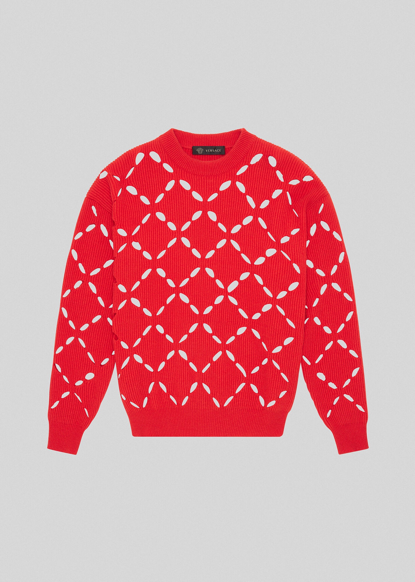 Slash Intarsia Wool Sweater - 1