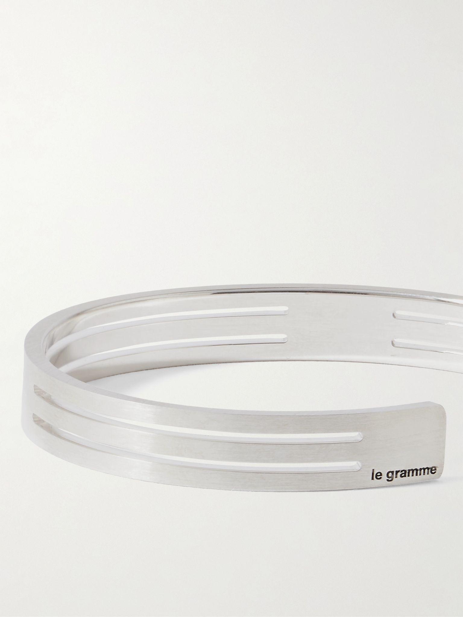 19g Punched Ribbon Recycled Sterling Silver Cuff Silver - 4