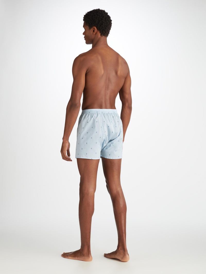 Men's Classic Fit Boxers Nelson 100 Cotton Batiste Blue - 4