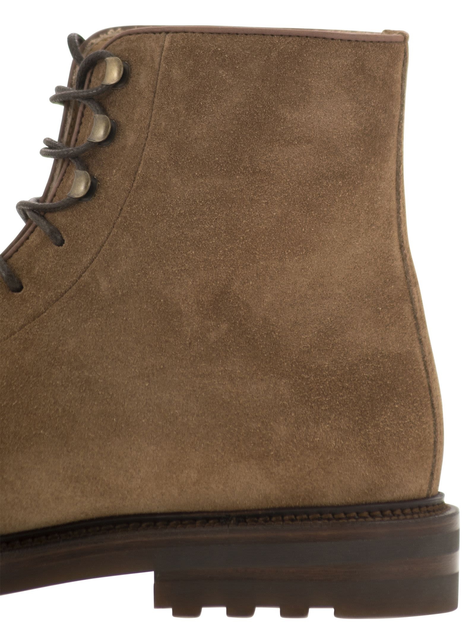 Brunello Cucinelli Men Suede Lace-Up Boot - 7