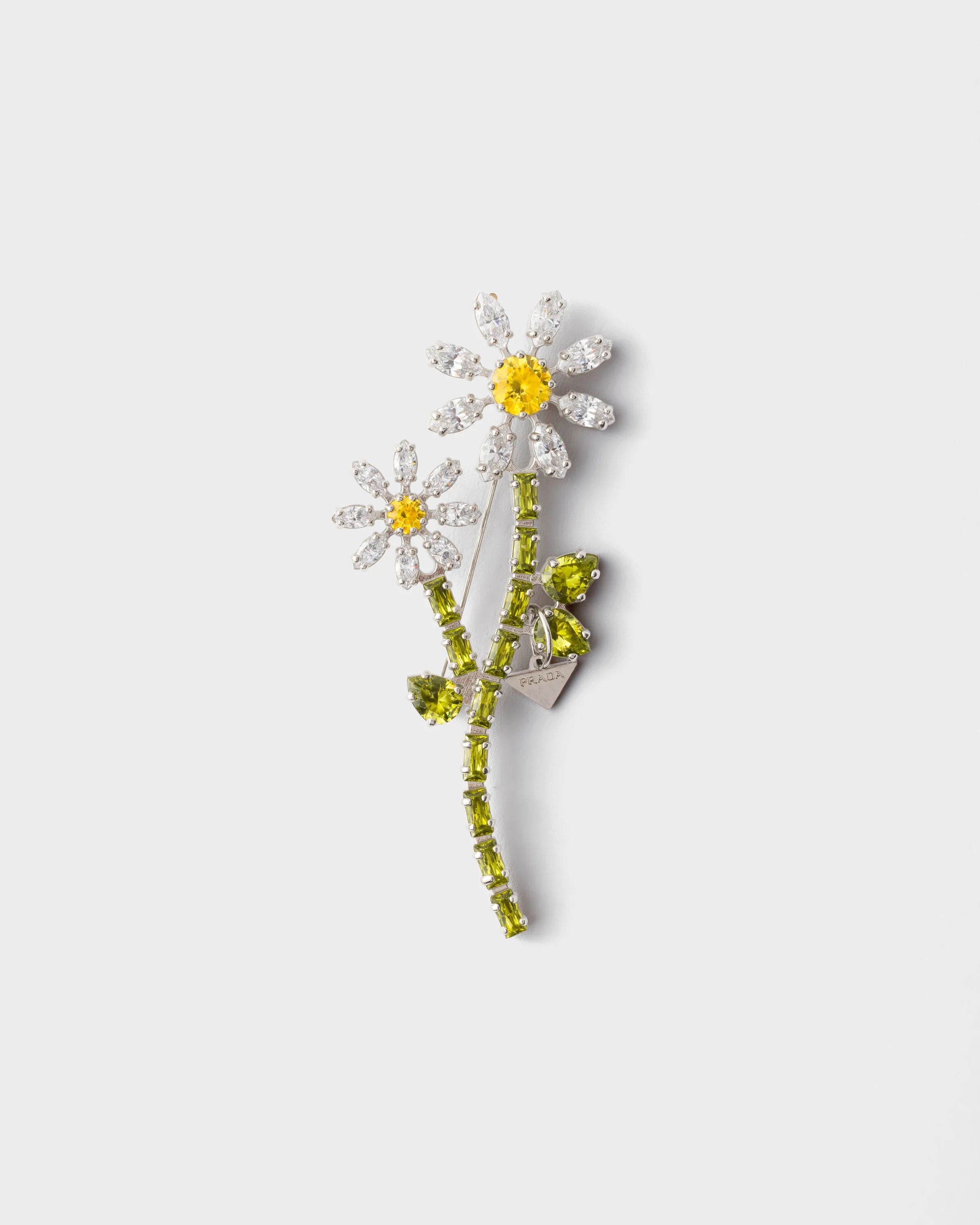 Metal brooch with crystals - 1