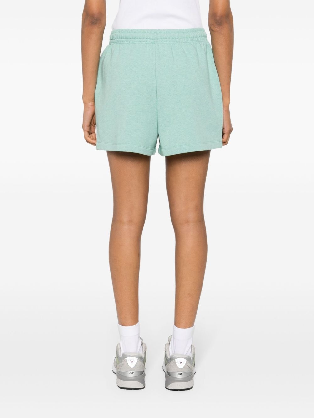 logo-embroidered mélange shorts - 4