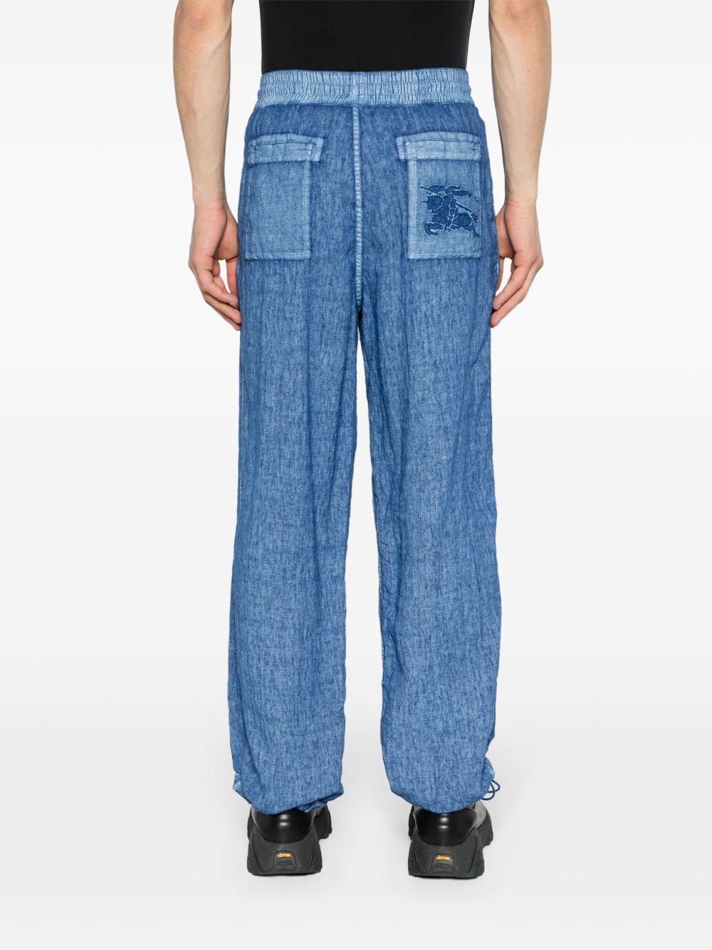 straight-leg linen trousers - 4