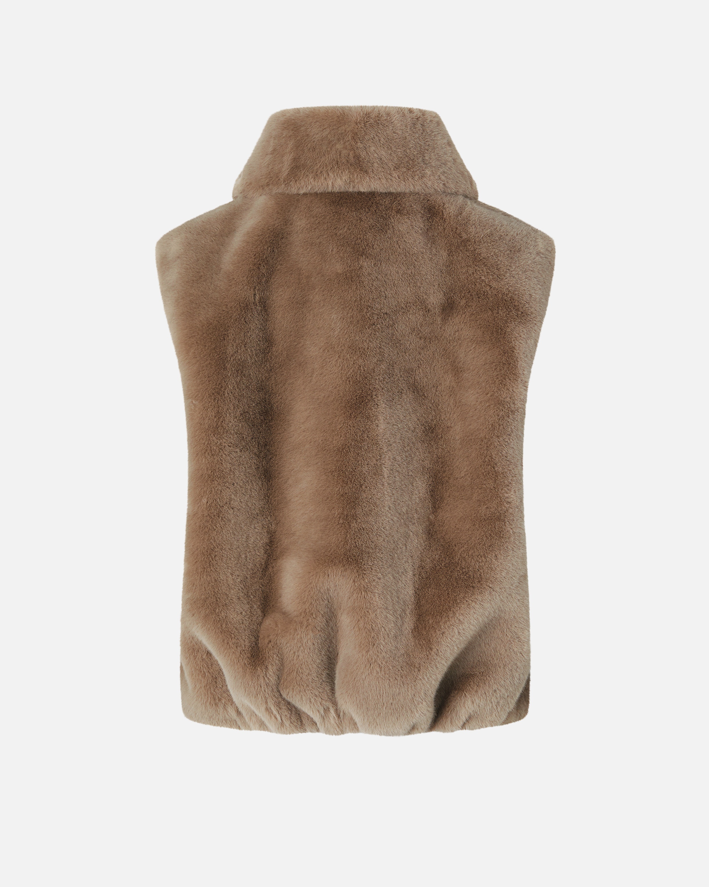 SLEEVELESS FAUX FUR JACKET WITH HIGH COLLAR. - 6