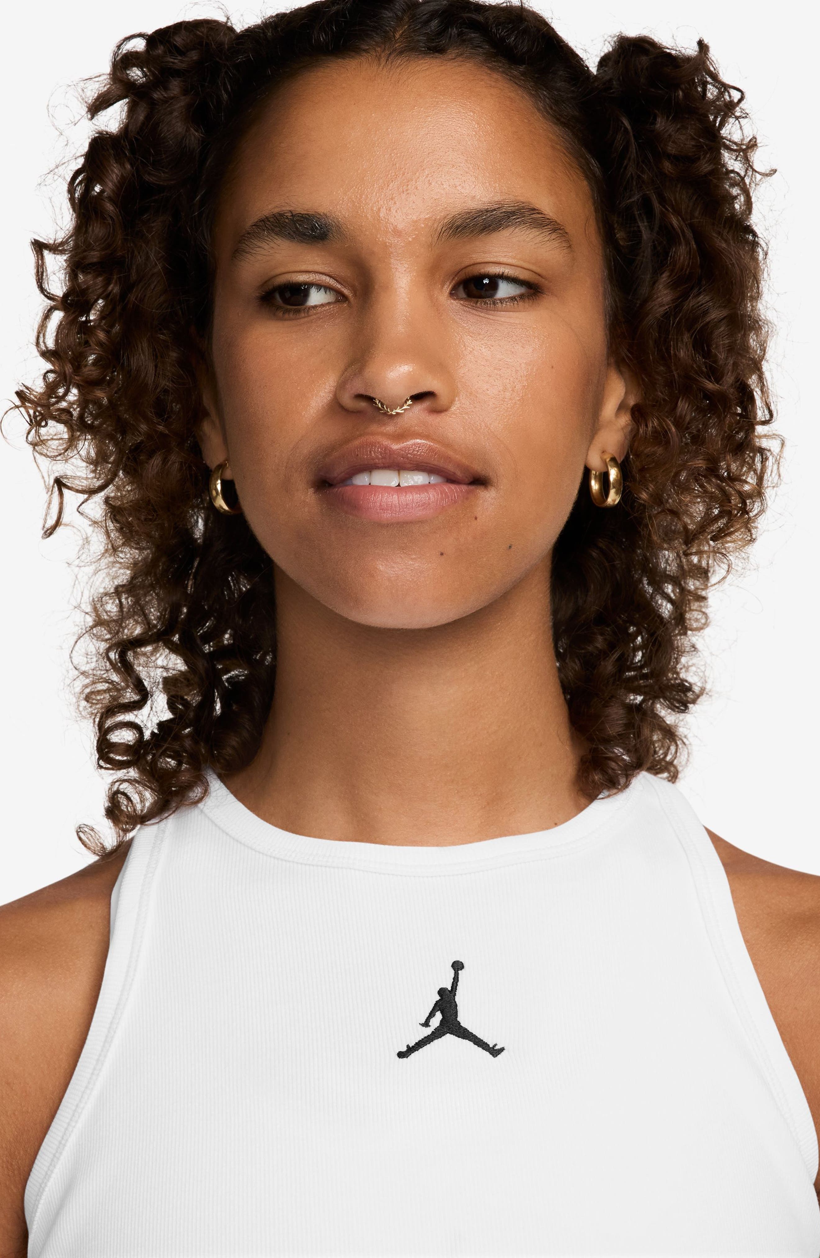 Jordan Essential Racerback Tank in 100 White/black at Nordstrom - 3