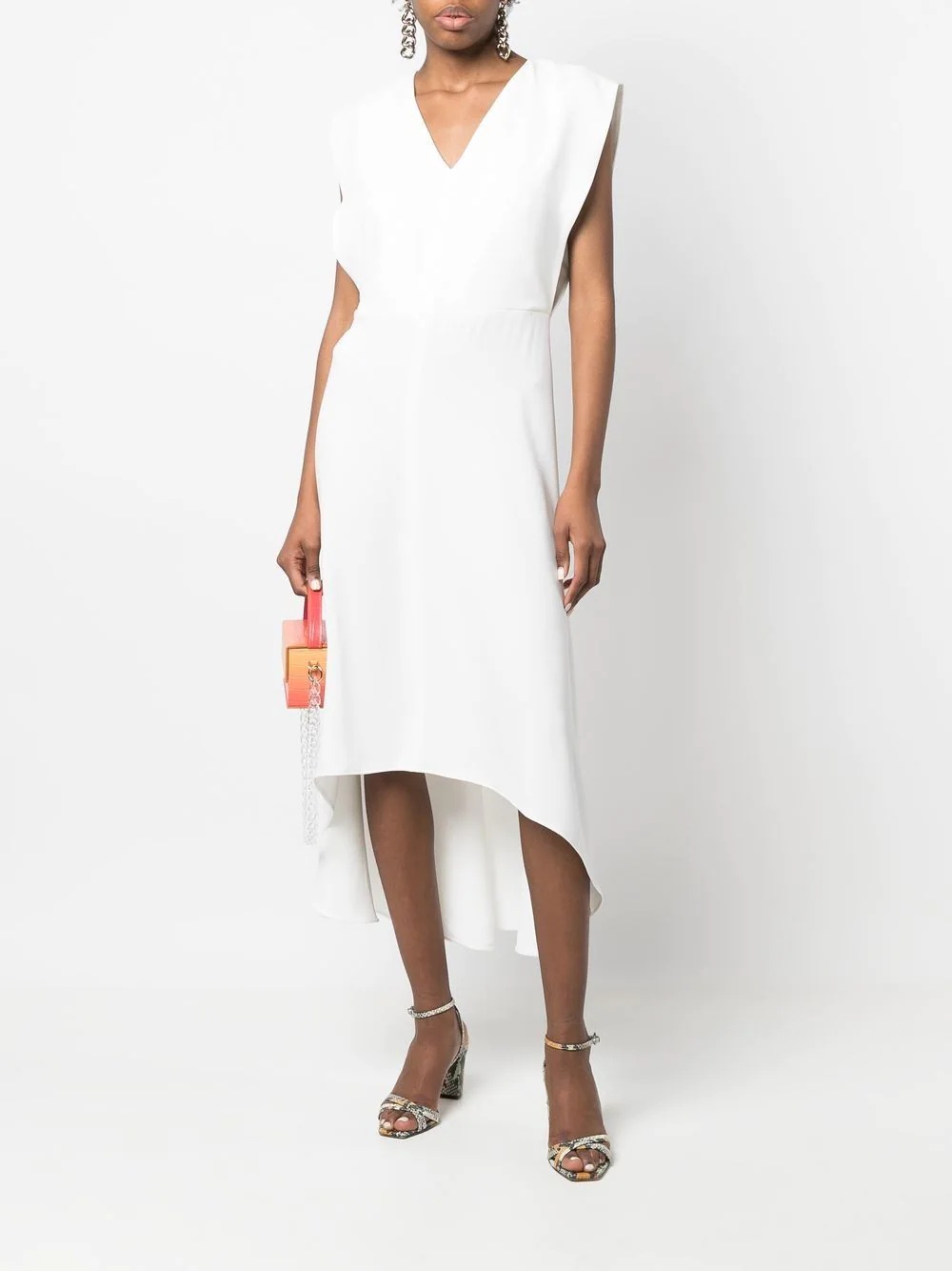 sleeveless V-neck midi dress - 2
