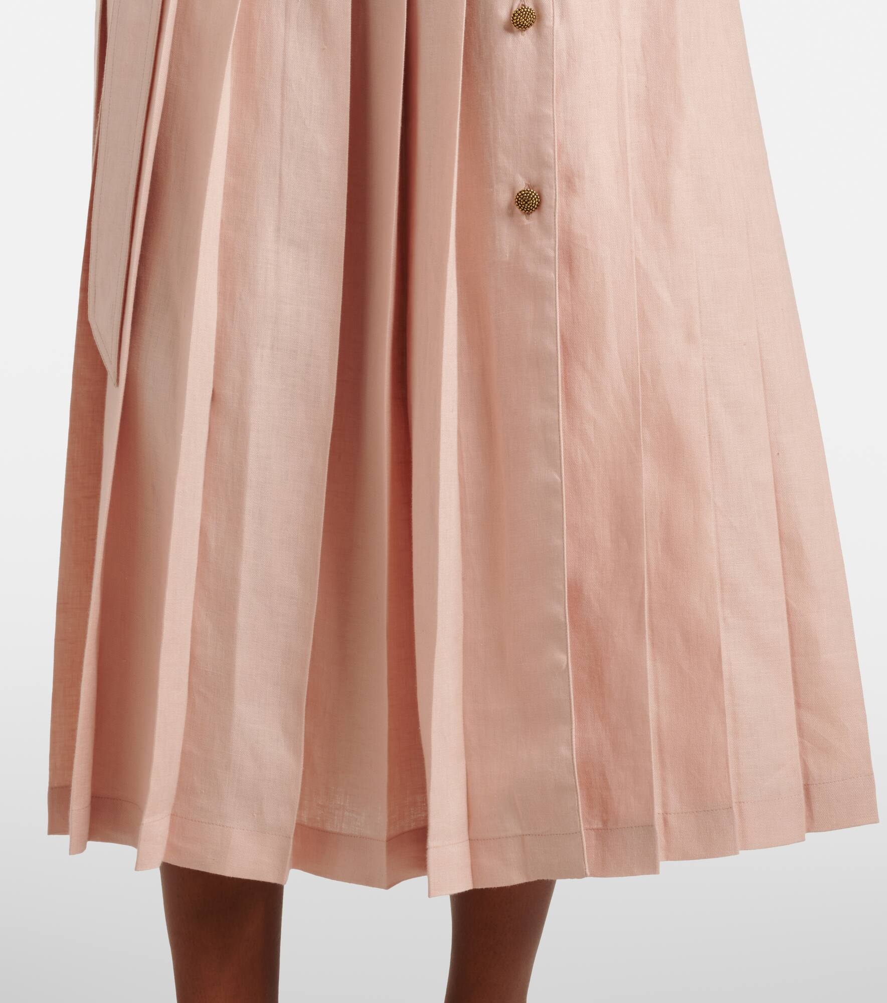 Bryce pleated linen midi dress - 6