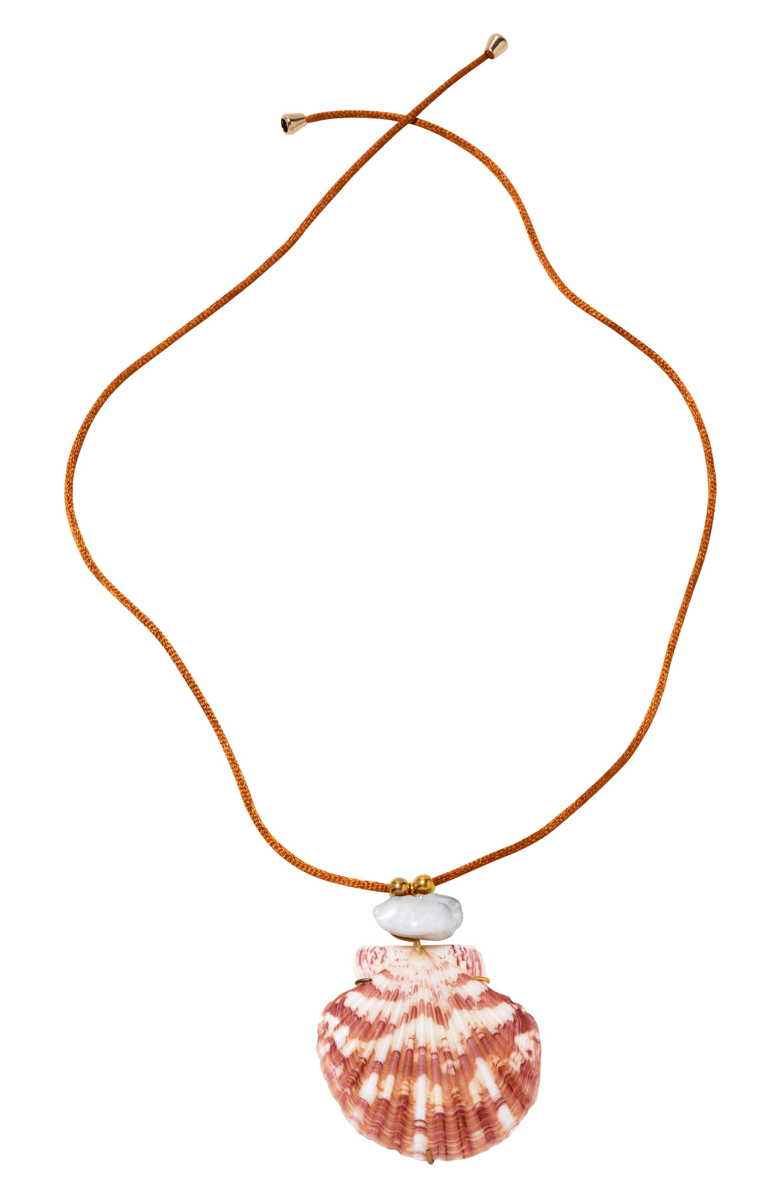 Jennifer Behr Calandra Shell Pendant Necklace in Sunset at Nordstrom - 1