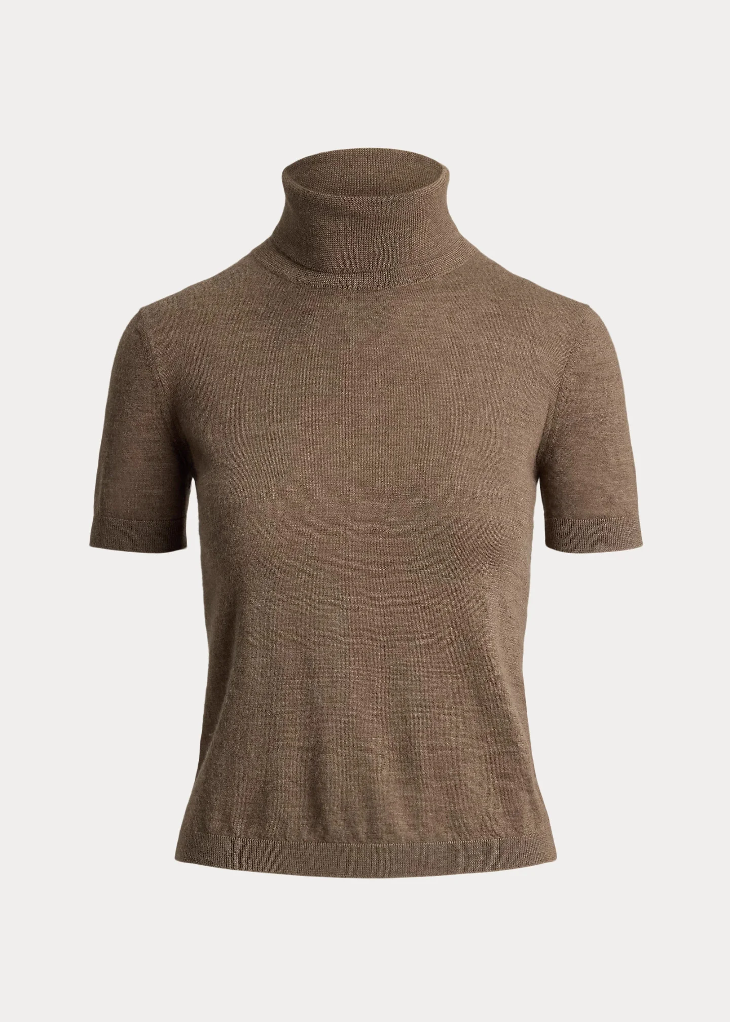 Cashmere Turtleneck Short-Sleeve Sweater - 1
