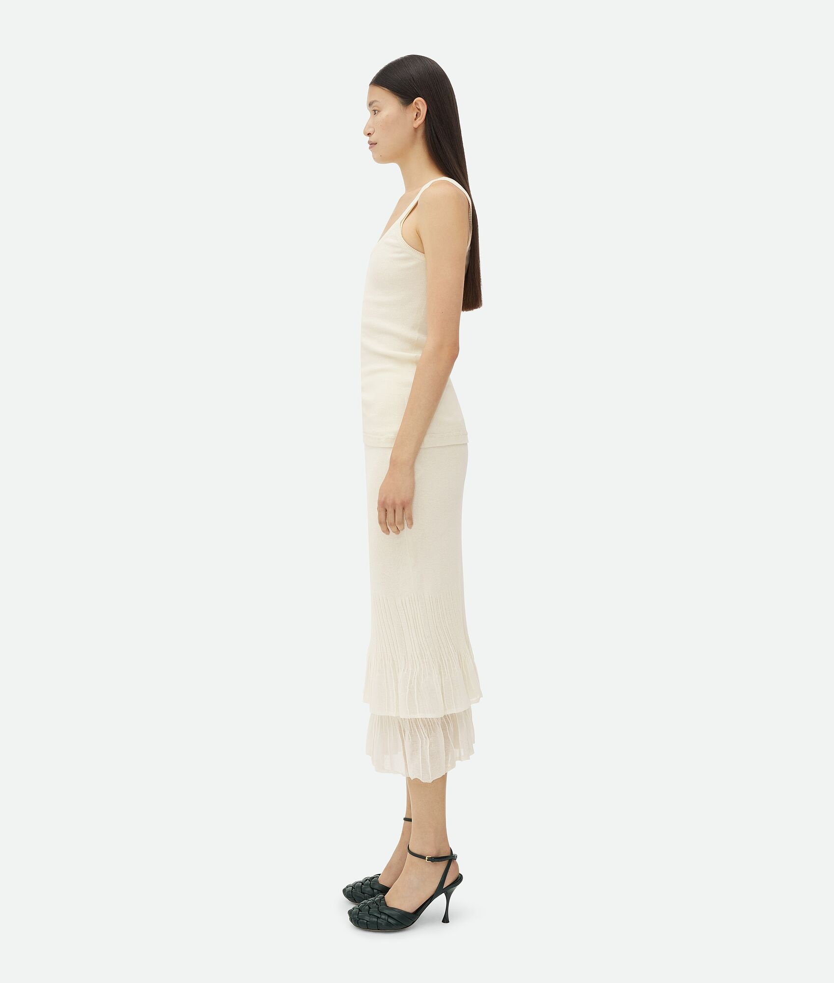Two-In-One Light Cotton Midi Skirt - 2