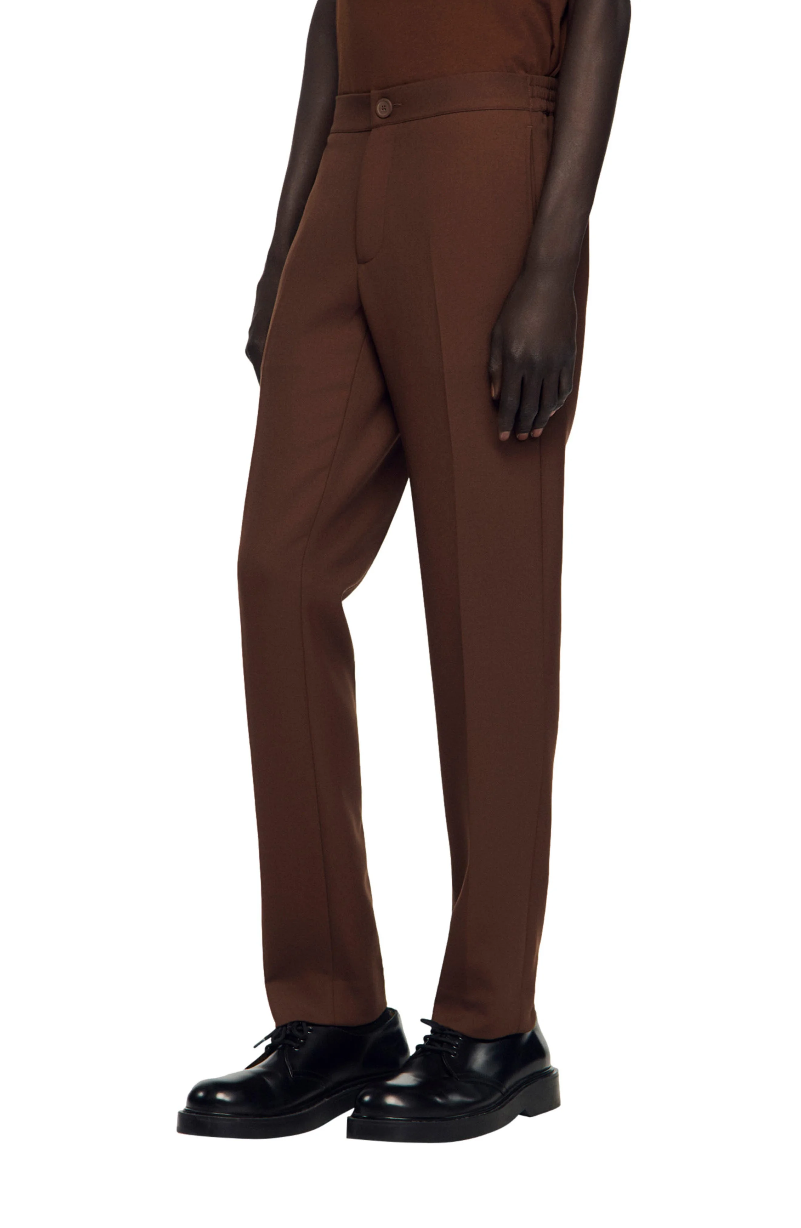 SANDRO Jersey trousers in Cognac at Nordstrom - 1