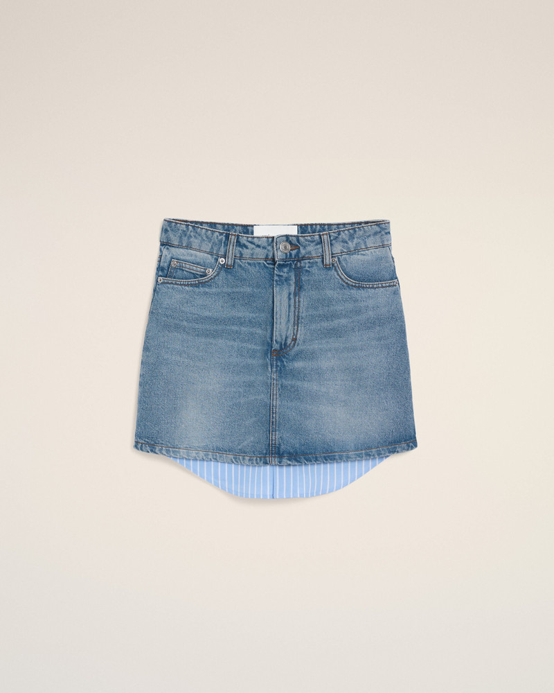 BLUE COTTON MINI SKIRT 1