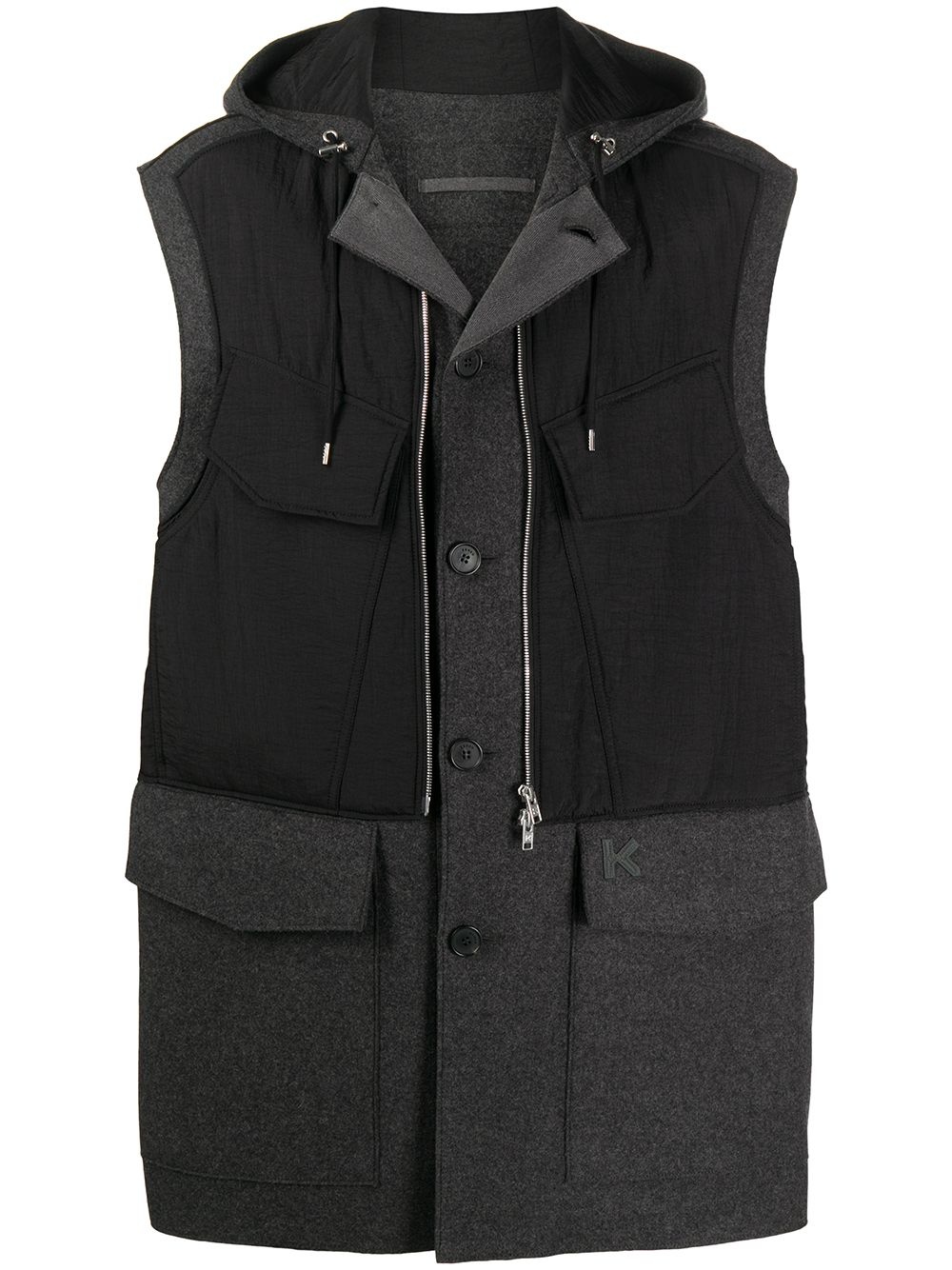 padded gilet style coat - 1