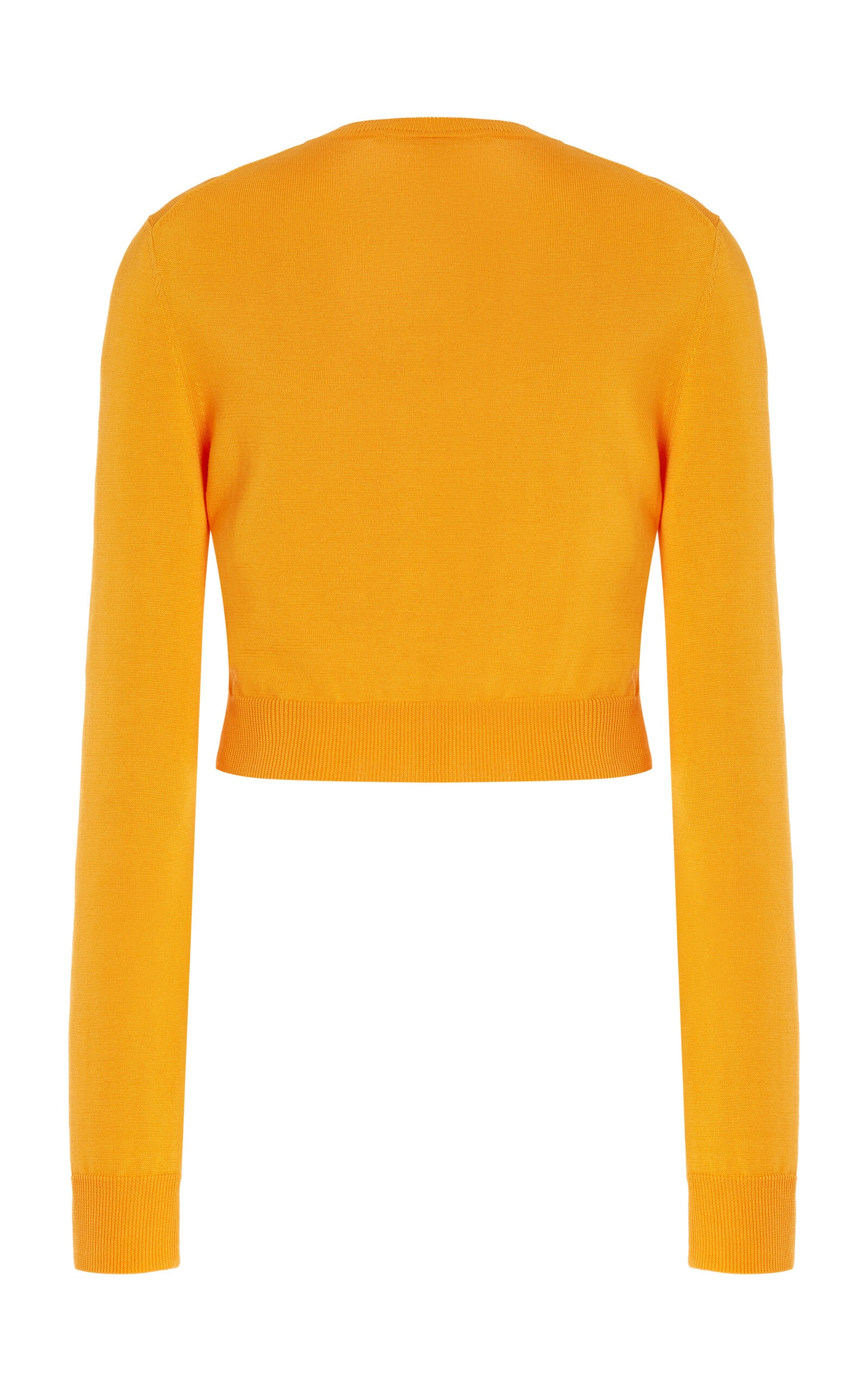 Cropped Silk-Cotton Cardigan orange - 5