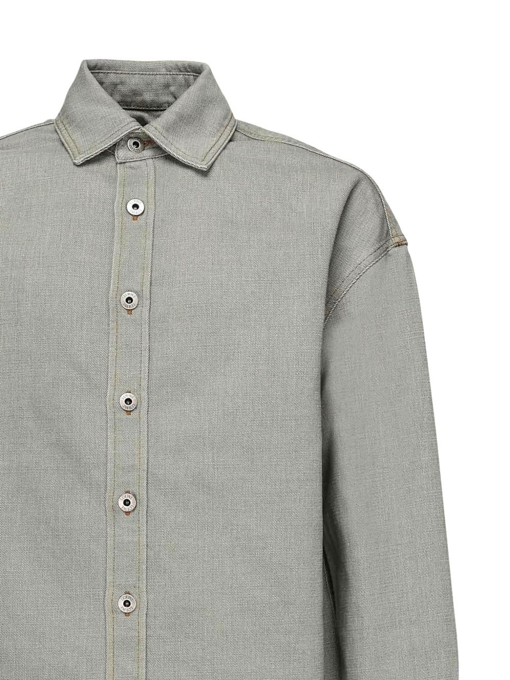button-fastening cotton shirt - 3