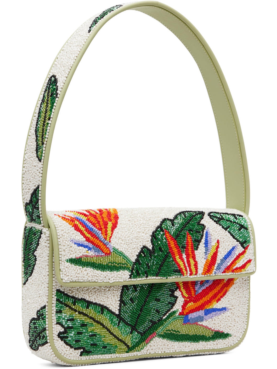 White & Green Tommy Beaded Bag - 2