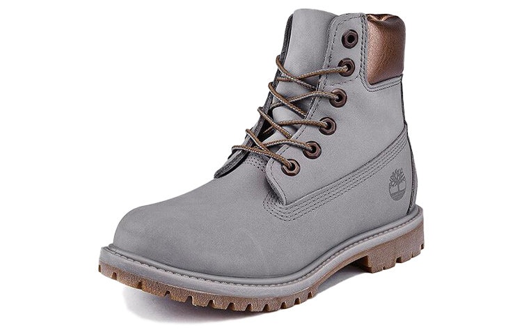 (WMNS) Timberland 6-Inch Premium Waterproof Boots 'Steeple Grey Waterbuck Gunmetal Metallic Collar'  - 3