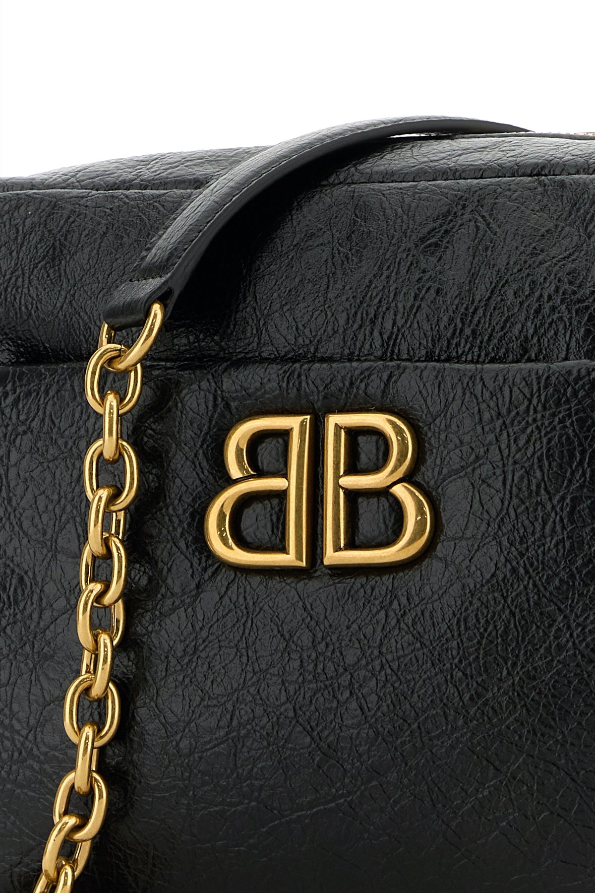 Black leather small Monaco crossbody bag - 4