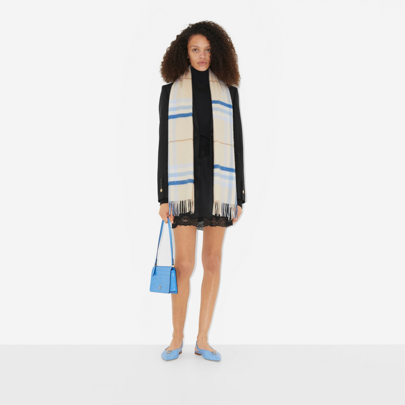 Exaggerated Check Cashmere Scarf 5