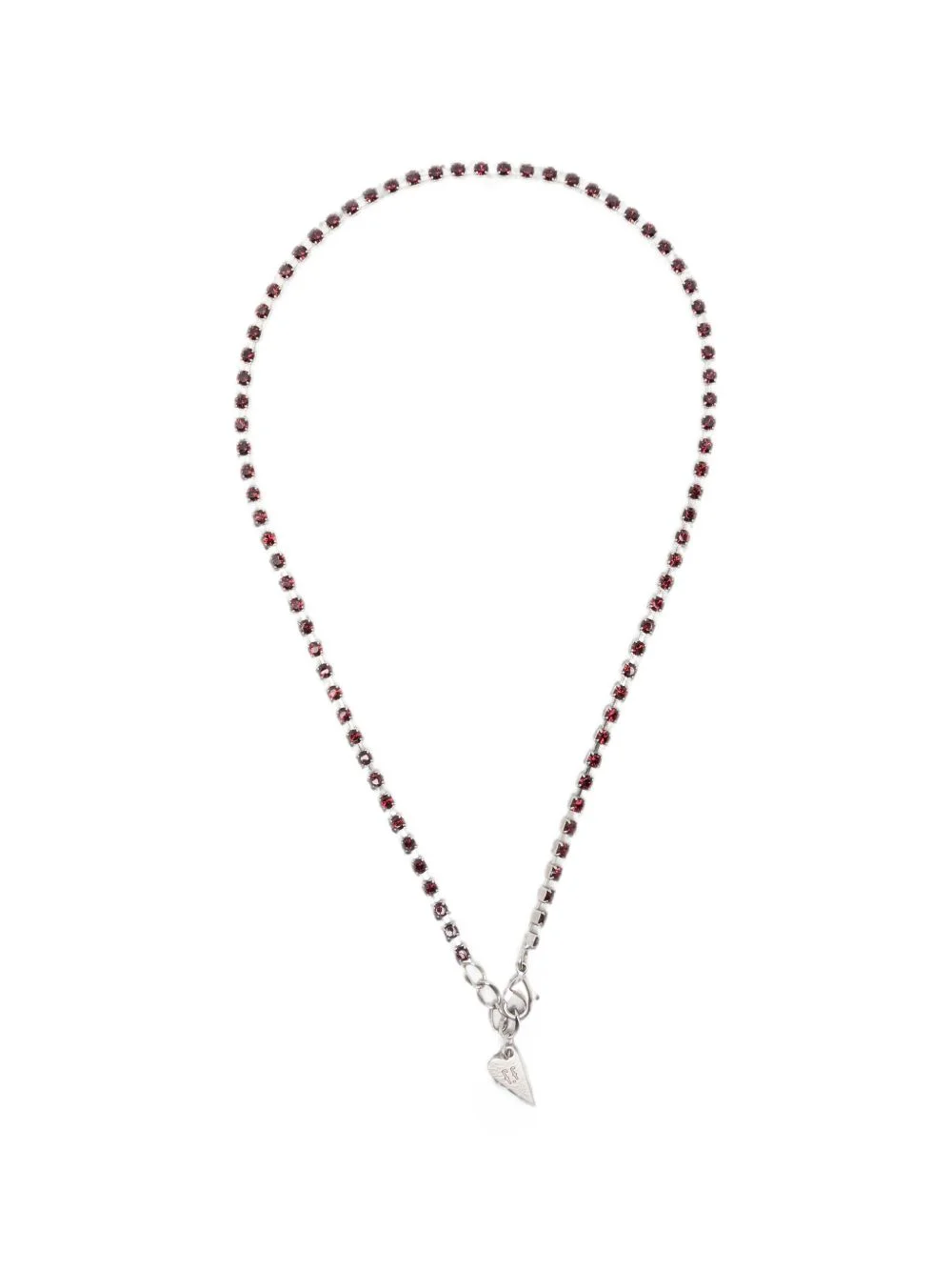 crystal-embellished heart-pendant necklace - 1